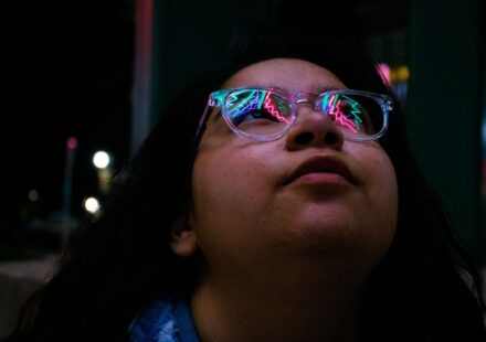 Blink-powered glasses